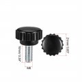 Uxcell M6 X 10mm Metric Male Thread Knurled Clamping Knobs Grip Thumb Screw On Type Hand Handle Bolt With Plastic Black 10 Pcs
