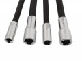 Abn Flexible Socket Extension Cables 4pc Flex Bar Set 1 4in And 3 8in Drive Light Impact Extender