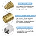 Uxcell 4pcs Spiral Point Plug Taps M6 X 1 Metric Thread Screw Tap Titanium Coated High Speed Steel 6542 Machine Tapping