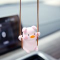 Ygmoner Super Cute Swinging Pig Car Mirror Hanging Ornament Interior Accessories Pig 