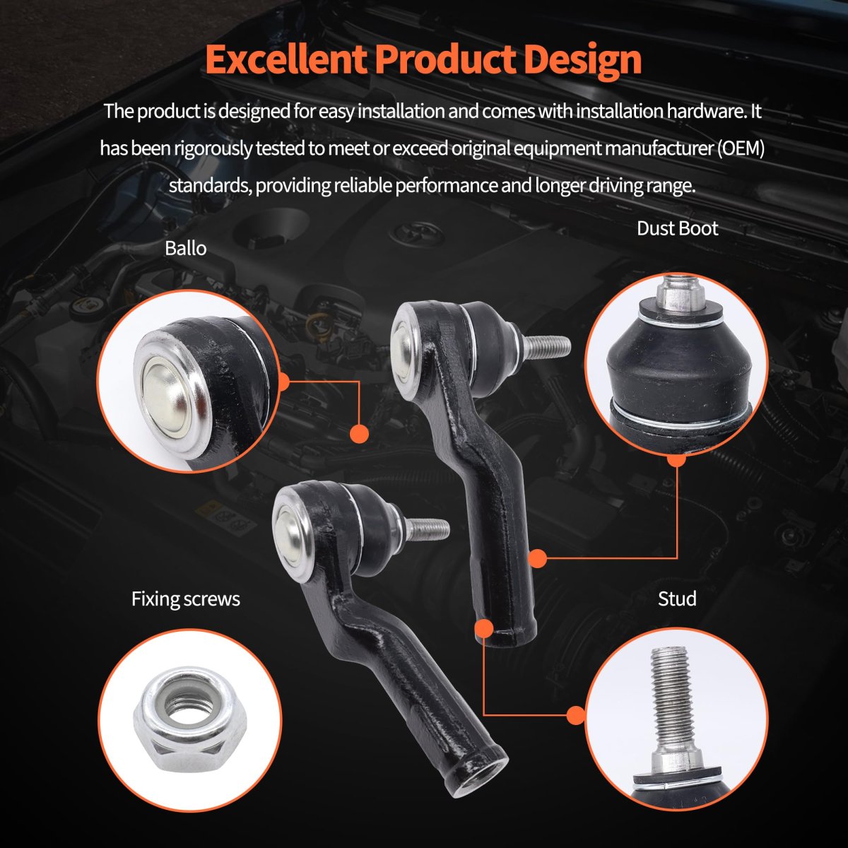 Front Outer Tie Rod End Kits For Ford C Max 2013 2018 Escape 2019 Focus 2012 Transit Connect 2014 Lincoln Mkc 2015 Es800954