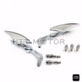 Httmt- Universal 10mm 8mm Cnc Blade Motorcycle Cruiser Chopper Custom Chrome Mirror Compatible With H-d P N Mt350-007-cd