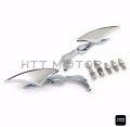 Httmt- Universal 10mm 8mm Cnc Blade Motorcycle Cruiser Chopper Custom Chrome Mirror Compatible With H-d P N Mt350-007-cd
