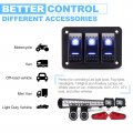 Bunker Indust 3 Gang Rocker Switch Aluminum Panel With Blue Led Light Waterproof 5 Pin On Off Toggle Switches For 12v 24v