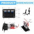 Bunker Indust 3 Gang Rocker Switch Aluminum Panel With Blue Led Light Waterproof 5 Pin On Off Toggle Switches For 12v 24v