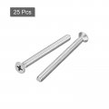 Uxcell 10 -24x2-1 4 Flat Head Machine Screws Phillips 304 Stainless Steel Bolts 25pcs