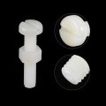 Uxcell 20 Pairs Nylon Screw Nut Assortment M5x25mm Slotted Pan Head Screws M5 Hex Nuts For Machinery Electronics White