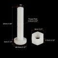Uxcell 20 Pairs Nylon Screw Nut Assortment M5x25mm Slotted Pan Head Screws M5 Hex Nuts For Machinery Electronics White
