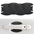 Carbon Fiber Leather Door Bowl Film 4 13 In X 3 1 Anti Scratch Protective And Handle Stickers Universal Fit Black Pieces 