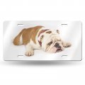 License Plate English Bulldog Decorative Car Front Vanity Tag Metal Aluminum Novelty For Men Women Boy Girls 6 X 12inch
