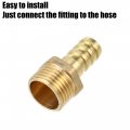 X Autohaux 2pcs 1 Barb 2 Npt Male Brass Fitting Hose Adapter 12mm Od Pipe Quick-connect Fittings With Clamps Clips