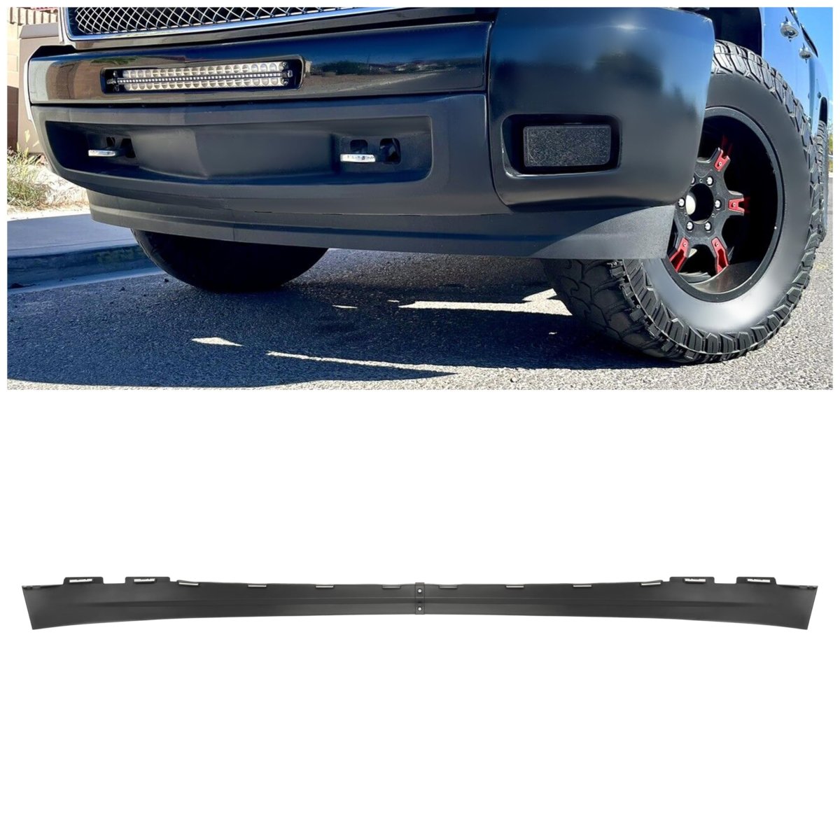 Front Bumper Valance For 2007-2013 Chevrolet Silverado 1500 Replacement 25821880 Gm1092191 Black Plastic Pp Lyap-x1028