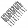 Uxcell 10pcs 50mm 1 4 Hex Shank 2 5mm Bit Dia Ph0 Magnetic Phillips Head Screwdriver Bits S2 High Alloy Steel