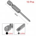 Uxcell 10pcs 50mm 1 4 Hex Shank 2 5mm Bit Dia Ph0 Magnetic Phillips Head Screwdriver Bits S2 High Alloy Steel