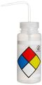 Bel-art Right-to-know Safety-vented Labeled 4-color Lyob Wide-mouth Wash Bottles 500ml 16oz Polyethylene W Natural 