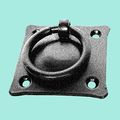 Wrought Iron Mission Style Ring Pull Black Cabinet Hardware 2in 