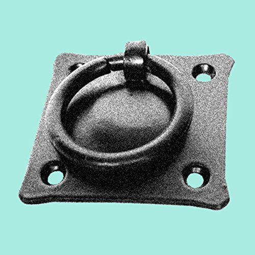 Wrought Iron Mission Style Ring Pull Black Cabinet Hardware 2in