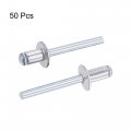 Uxcell Blind Rivets Aluminum 6mm Diameter 10mm Grip Length Silver Tone 50pcs