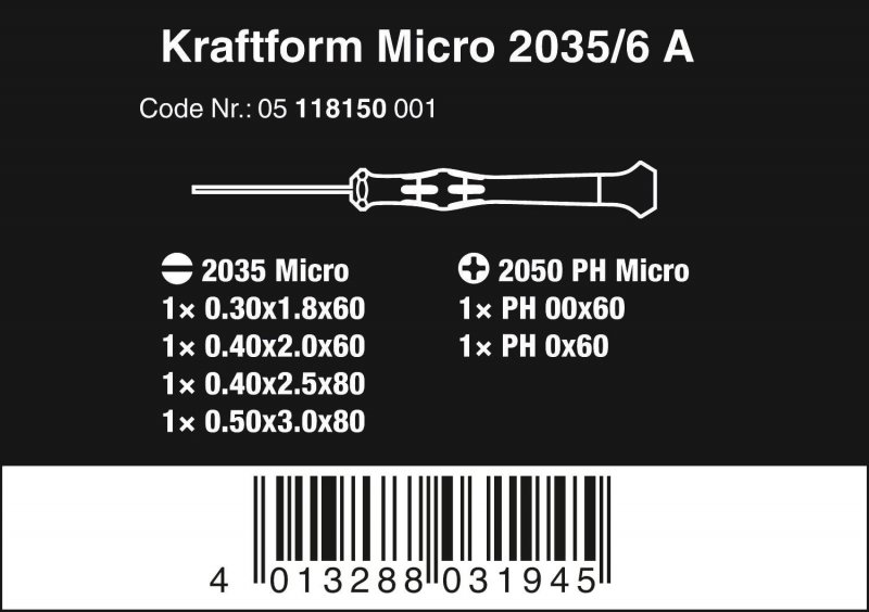 Kraftform Micro Slotted And Phillips Electronics Screwdriver Set Rack 6 Pieces 2035 A Precision Tools For Home Improvement