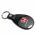 Ipick Image Compatible With Honda Red Logo Civic Si Real Black Carbon Fiber Leather Strap Large Tear Drop Key Chain