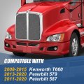 Auto Dynasty Full Led Flower Pattern Front Bumper Driving Fog Light Lamps Compatible With Kenworth T660 Peterbilt 579 587