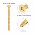 Uxcell Brass Wood Screws M6x60mm Phillips Flat Head Self Tapping Connector For Door Hinges Wooden Furniture Home Appliances