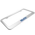 Ford Mustang 5 0 Blue In 3d On Mirror Chrome Metal License Plate Frame Official Licensed