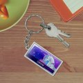 Graphics More Personalized Custom Majestic Unicorn 1 Line Rectangle Keychain In Chrome Plated Metal