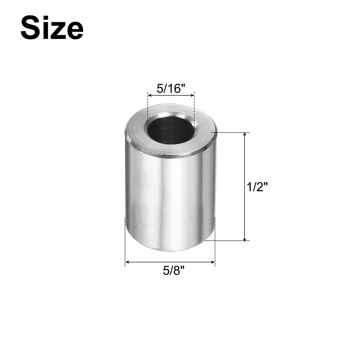 10 Pcs Stainless Steel Spacers 5 16 In Bore X 8 Od 1 2 Length Round Metal Screw Bushing For Screws Bolts And Rods