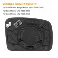 Car Driver Left Rearview Blue Tinted Mirror Glass Heated With Backing Plate For Land Rover Lr3 2005-2009
