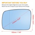 X Autohaux Car Driver Left Rearview Blue Tinted Mirror Glass Heated With Backing Plate For Land Rover Lr3 2005-2009