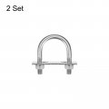 Uxcell Round U-bolts 2 Sets 44mm 1 73 Inner Width 73mm Length M10 304 Stainless Steel U Clamp Bolt With Nuts Washers And Plates