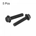 Uxcell M10x50mm Hex Serrated Flange Bolts 10 9 Grade Carbon Steel Screws 5pcs