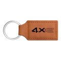 Jeep 4xe Rectangular Brown Pu Leather Key Chain Official Licensed Modern Style Logo Pendant 3 75 In X 1 25 Unisex Adult