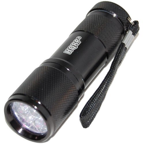 Hqrp 365nm 9 Led Uv Portable Blacklight Flashlight For Express Checking Diamonds And Brilliants Plus Coaster