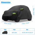 Uxcell For Smart Fortwo 2016-2022 Cover Waterproof Car Outdoor Full All Weather Protection Rain Sun With Zipper Black