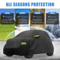Uxcell For Smart Fortwo 2016-2022 Cover Waterproof Car Outdoor Full All Weather Protection Rain Sun With Zipper Black