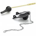 Qualihome Front Mount Black Toilet Handle Replacement Kit With 2 Inch Universal Flapper And Stainless Steel Chain 