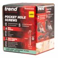 Trend Pocket Hole Screws For Softwoods 63mm Long Pack Of 200 Coarse Self-cutting Threaded Square Drive Ph 8x63 200c
