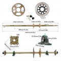 Tdpro 1120mm 44 Rear Axle Shaft Kit And Chain Sprocket With Brake Disc Pillow Block Wheel Hub For Atv Quad Go Kart Golf Cart