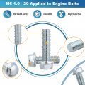 Minho Motorcycle High Strength Grade 8 Metric Flanged Hex Bolts M6-1 0 20 Applied To Engine 20pcs