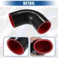 Uxcell 1 Set 57mm 24 Id 90 Degree Elbow Coupler Silicone Hose 4-ply With 2 Pcs Clamps Black Red