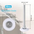 Uxcell 10pcs 1 8 Nylon Garage Door Rollers For 2 Track 6 5 Long Stem Quiet Wheels 6200zz Precision Bearing 11 Balls White