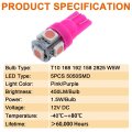 Glofe Pink Purple T10 Led Bulbs Dash Lights Dashboard Instrument Panel Cluster Gauge 2825 194 W5w Car Interior Lamp With Twist