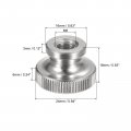Uxcell Knurled Thumb Nuts 2pcs M8 X D24mm H16mm 304 Stainless Steel Nut With Collar High Head Blind Hole For 3d Printer Parts