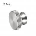 Uxcell Knurled Thumb Nuts 2pcs M8 X D24mm H16mm 304 Stainless Steel Nut With Collar High Head Blind Hole For 3d Printer Parts
