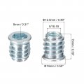 Uxcell 5 16-18 X 15mm Threaded Inserts Nuts 50pcs For Wood Furniture Interface Hex Socket Drive Insert With Wrench