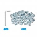 Uxcell 5 16-18 X 15mm Threaded Inserts Nuts 50pcs For Wood Furniture Interface Hex Socket Drive Insert With Wrench