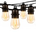 Lepro S14 Outdoor String Lights 50ft Hanging Patio With 15 Shatterproof Led Edison Bulbs Waterproof Bistro Backyard Lighting 