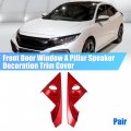Uxcell Red Front Door Window A Pillar Speaker Decoration Trim Cover For Honda Civic 10th Gen 2016-2021 Stylish Loudspeaker